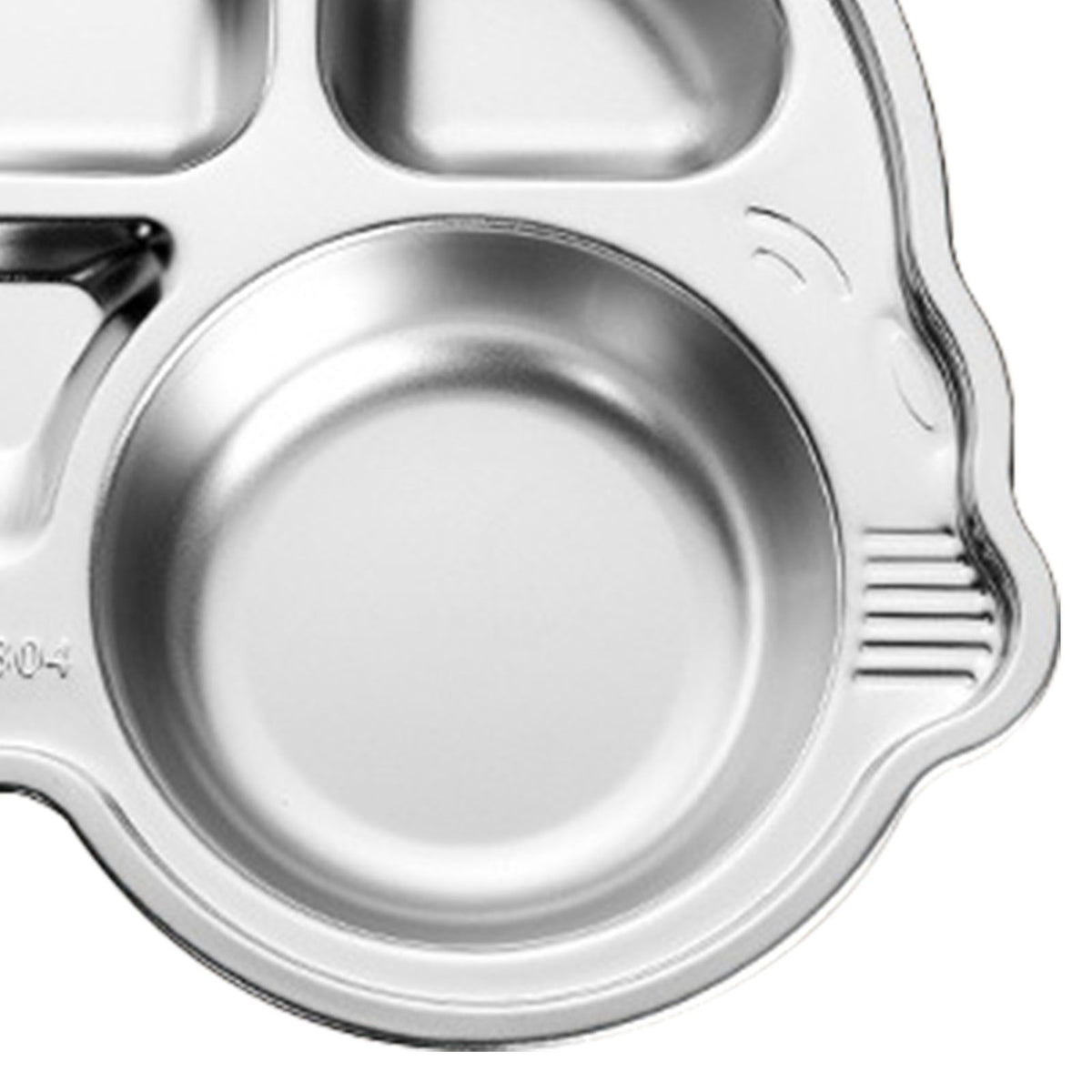 Stainless Steel Divided Platter Food Grade Cartoon Drop Proof Fun Shape Divided Dinner Tray for Kindergarten Beetle Car