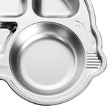 Stainless Steel Divided Platter Food Grade Cartoon Drop Proof Fun Shape Divided Dinner Tray for Kindergarten Beetle Car