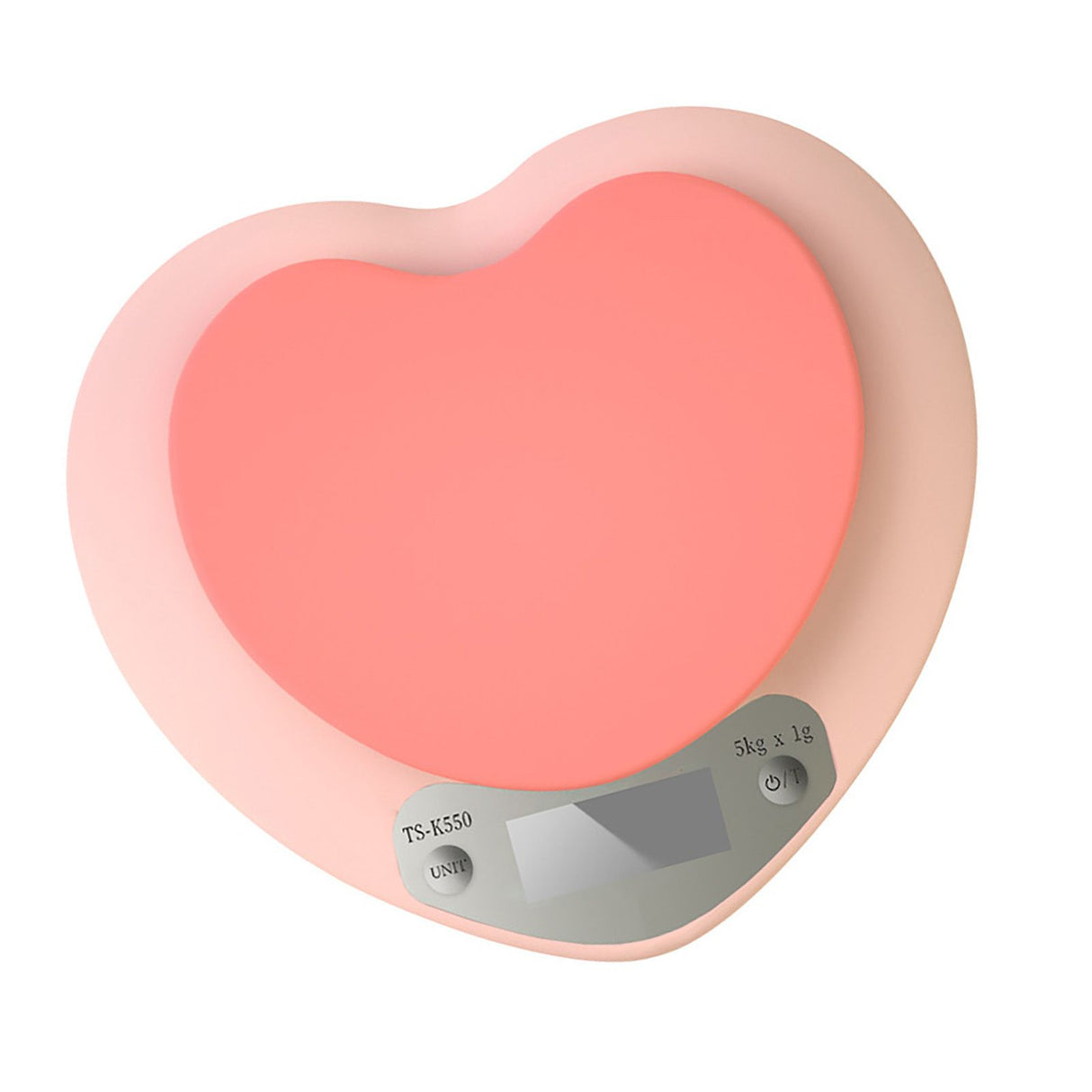 Digital Food Scale HD LCD Display 3 Units Accurate Heart Shaped Small Kitchen Electronic Scale for Baking 1g/5kg Battery Type