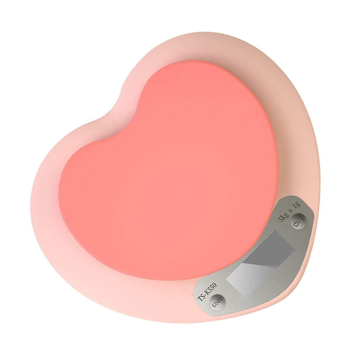 Digital Food Scale HD LCD Display 3 Units Accurate Heart Shaped Small Kitchen Electronic Scale for Baking 1g/5kg Battery Type
