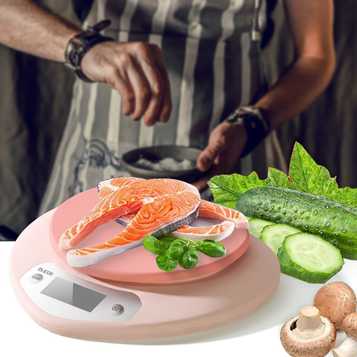 Digital Food Scale HD LCD Display 3 Units Accurate Heart Shaped Small Kitchen Electronic Scale for Baking 1g/5kg Battery Type