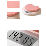 Digital Food Scale HD LCD Display 3 Units Accurate Heart Shaped Small Kitchen Electronic Scale for Baking 1g/5kg Battery Type