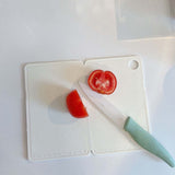 Foldable Kitchen Cutting Board Portable Plastic Fruit Chopping Board for Outdoor Picnic Camping Nordic Rice White 20x12.5x0.8cm