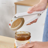 Multifunction Jar Opener Effortless Manual Can and Bottle Opener V Shaped Opening Jar Lid Opener for Home Kitchen White - Rear View