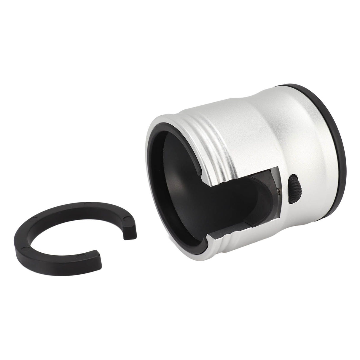 Coffee Tamper Holder Round Prevent Slip Adjustable Universal Aluminum Alloy Coffee Filter Handle Stand for Home Cafe Silver