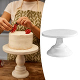 Metal Cake Stand European Style Anti Slip Round Cake Stand for Weddings Parties Anniversaries Small White - Rear View