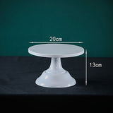 Metal Cake Stand European Style Anti Slip Round Cake Stand for Weddings Parties Anniversaries Small White - Extra Image