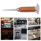304 Stainless Steel Ice Chisel Wooden Handle Ice Chipper Hand Ice Removal Pick for Home Use