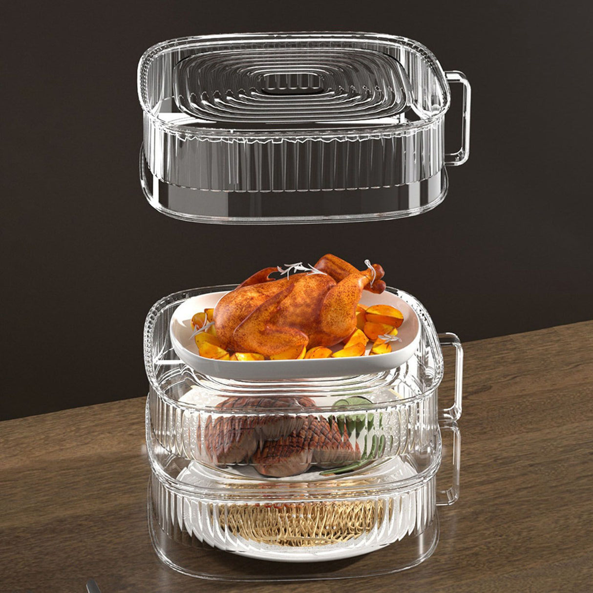 Insulation Vegetable Dish Cover Multifunctional Leftovers Cover Kitchen Table Dustproof Food Covers 3 Layers