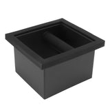 Coffee Ground Knock Box Square Bottomless Black Rubber PTFE Steel Residue Box for Cafe