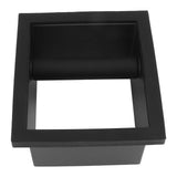 Coffee Ground Knock Box Square Bottomless Black Rubber PTFE Steel Residue Box for Cafe - Top-Down View