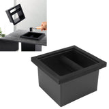 Coffee Ground Knock Box Square Bottomless Black Rubber PTFE Steel Residue Box for Cafe