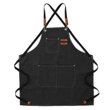 Artist Aprons Cotton Canvas Detachable Shoulder Straps Soft Comfortable Double Stitched Pockets Gardening Apron Black
