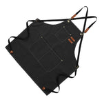Artist Aprons Cotton Canvas Detachable Shoulder Straps Soft Comfortable Double Stitched Pockets Gardening Apron Black
