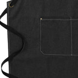 Artist Aprons Cotton Canvas Detachable Shoulder Straps Soft Comfortable Double Stitched Pockets Gardening Apron Black - Low Angle