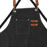 Artist Aprons Cotton Canvas Detachable Shoulder Straps Soft Comfortable Double Stitched Pockets Gardening Apron Black