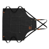 Artist Aprons Cotton Canvas Detachable Shoulder Straps Soft Comfortable Double Stitched Pockets Gardening Apron Black