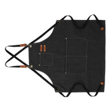 Artist Aprons Cotton Canvas Detachable Shoulder Straps Soft Comfortable Double Stitched Pockets Gardening Apron Black - Extra Image