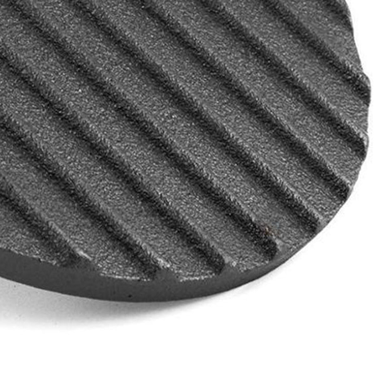 Squid Press Metal Round Patty Maker Meat Press Flattener Plate Barbecue Tool with Wood Handle for Outdoor Picnic