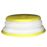 Dish Cover Foldable Drain Basket Dustproof Microwave Cover Splatter Guard for Home Cooking Yellow - Front View