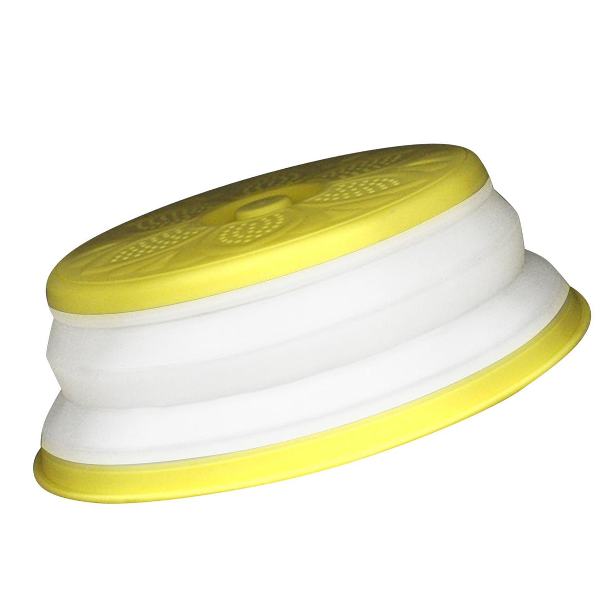 Dish Cover Foldable Drain Basket Dustproof Microwave Cover Splatter Guard for Home Cooking Yellow