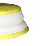 Dish Cover Foldable Drain Basket Dustproof Microwave Cover Splatter Guard for Home Cooking Yellow