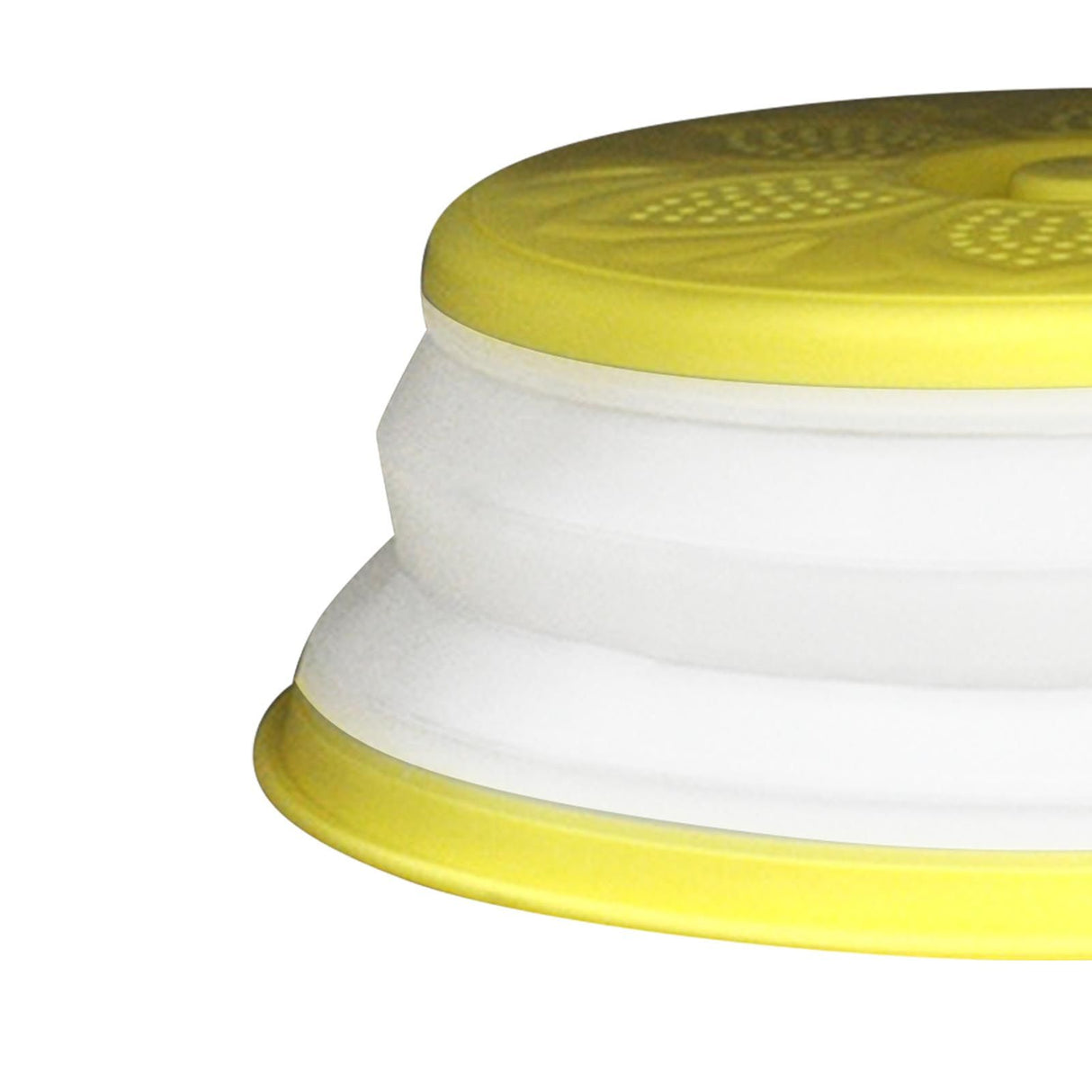 Dish Cover Foldable Drain Basket Dustproof Microwave Cover Splatter Guard for Home Cooking Yellow