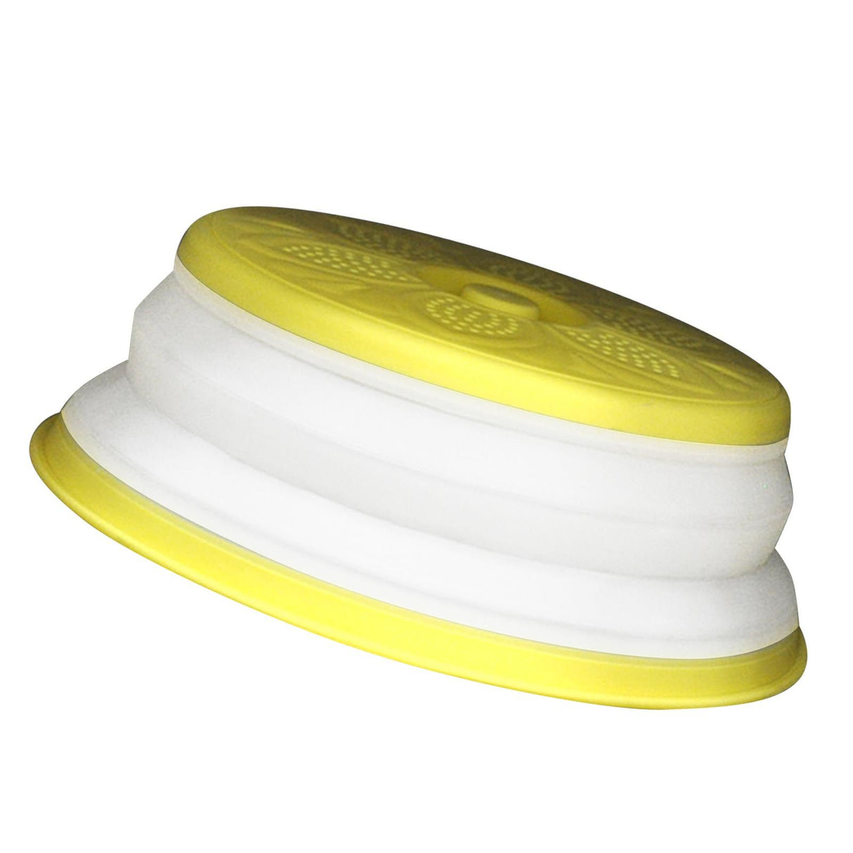 Dish Cover Foldable Drain Basket Dustproof Microwave Cover Splatter Guard for Home Cooking Yellow