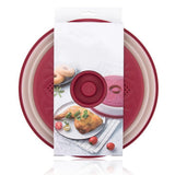 Dish Cover Foldable Drain Basket Dustproof Microwave Cover Splatter Guard for Home Cooking Red