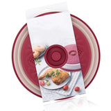 Dish Cover Foldable Drain Basket Dustproof Microwave Cover Splatter Guard for Home Cooking Red