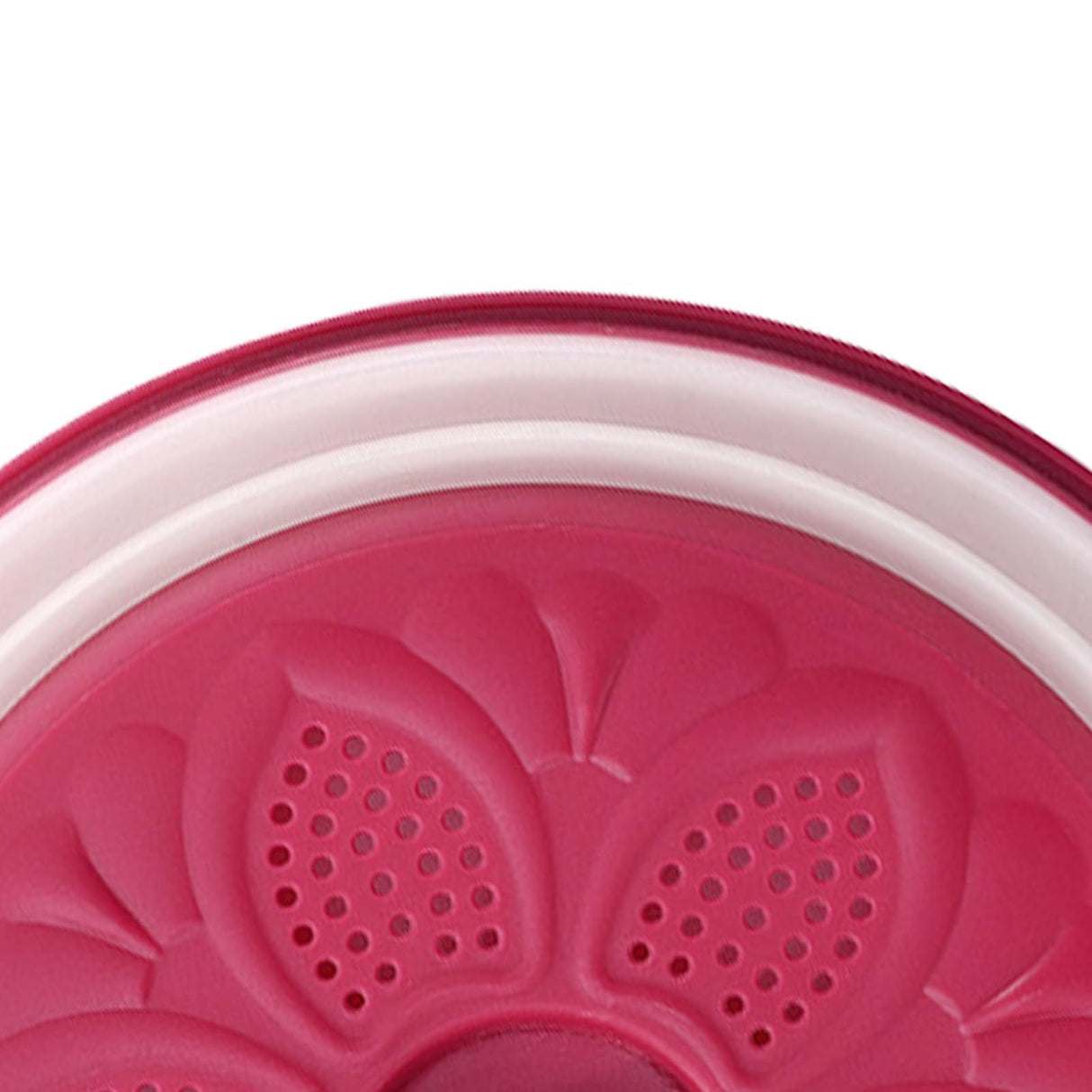 Dish Cover Foldable Drain Basket Dustproof Microwave Cover Splatter Guard for Home Cooking Red