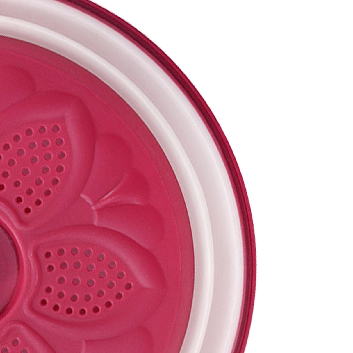 Dish Cover Foldable Drain Basket Dustproof Microwave Cover Splatter Guard for Home Cooking Red