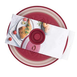 Dish Cover Foldable Drain Basket Dustproof Microwave Cover Splatter Guard for Home Cooking Red - Extra Image