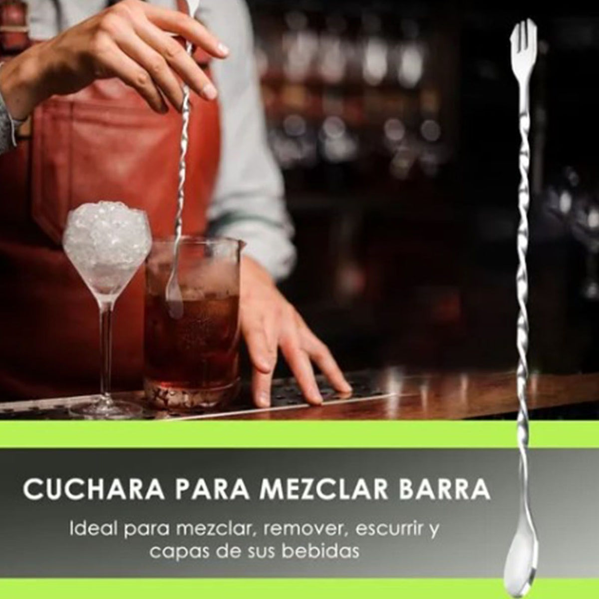 Cocktail Mixing Spoon Muddler and 15ml 30ml Jigger Stainless Steel Bar Tool Set for Home