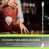 Cocktail Mixing Spoon Muddler and 15ml 30ml Jigger Stainless Steel Bar Tool Set for Home