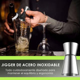 Cocktail Mixing Spoon Muddler and 15ml 30ml Jigger Stainless Steel Bar Tool Set for Home - Extra Image