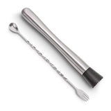 Cocktail Mixing Spoon Muddler and 15ml 30ml Jigger Stainless Steel Bar Tool Set for Home