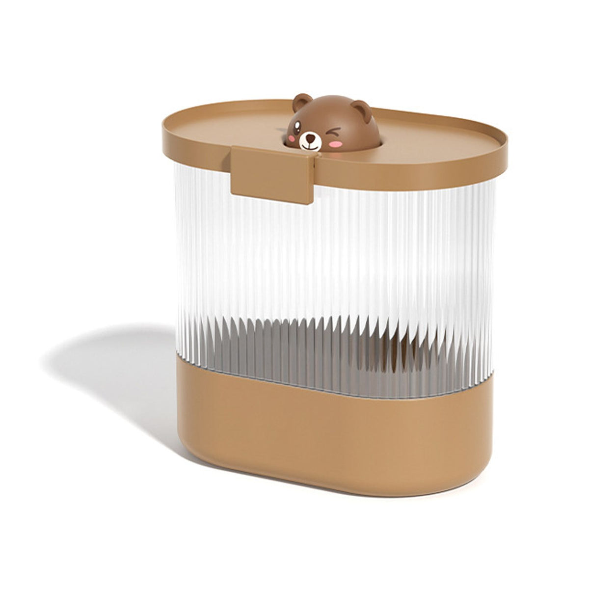 Rice Bucket Damp Proof Sealing Thickened PP PET Grain Storage Tank for Home Flour Dog Food L Brown Bear