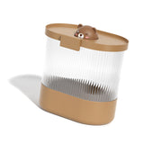 Rice Bucket Damp Proof Sealing Thickened PP PET Grain Storage Tank for Home Flour Dog Food L Brown Bear