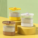 Rice Bucket Damp Proof Sealing Thickened PP PET Grain Storage Tank for Home Flour Dog Food L Brown Bear