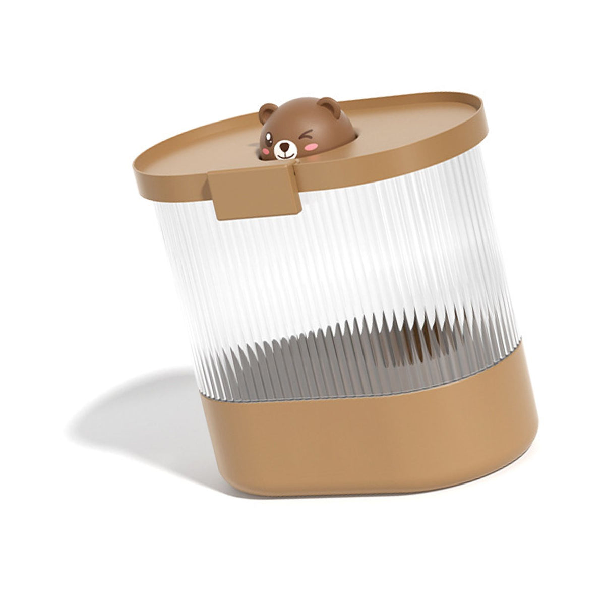 Rice Bucket Damp Proof Sealing Thickened PP PET Grain Storage Tank for Home Flour Dog Food L Brown Bear