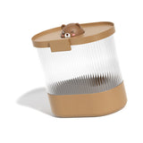 Rice Bucket Damp Proof Sealing Thickened PP PET Grain Storage Tank for Home Flour Dog Food L Brown Bear