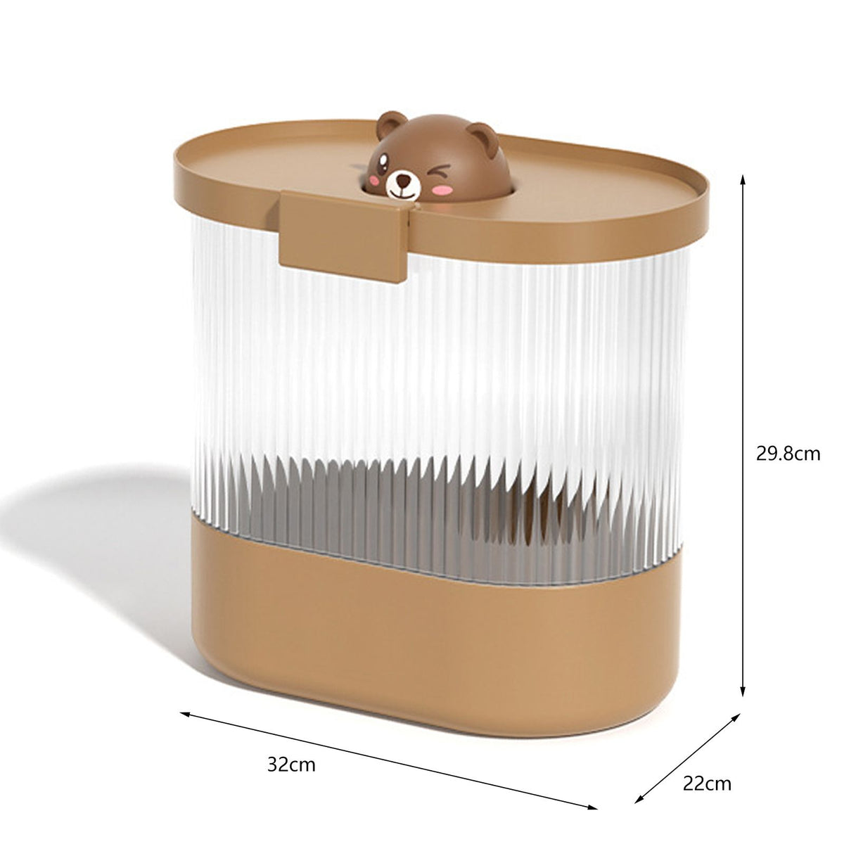 Rice Bucket Damp Proof Sealing Thickened PP PET Grain Storage Tank for Home Flour Dog Food L Brown Bear