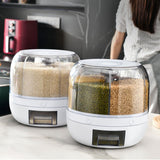 Grains Separate Storage Box Sealed Rotating Rice Bucket Home Insect Damp Proof Rice Storage Tank L 27x27cm/10.6x10.6in