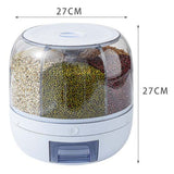 Grains Separate Storage Box Sealed Rotating Rice Bucket Home Insect Damp Proof Rice Storage Tank L 27x27cm/10.6x10.6in