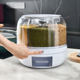 Grains Separate Storage Box Sealed Rotating Rice Bucket Home Insect Damp Proof Rice Storage Tank L 27x27cm/10.6x10.6in