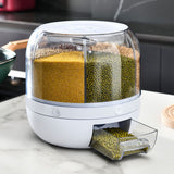 Grains Separate Storage Box Sealed Rotating Rice Bucket Home Insect Damp Proof Rice Storage Tank L 27x27cm/10.6x10.6in