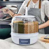 Grains Separate Storage Box Sealed Rotating Rice Bucket Home Insect Damp Proof Rice Storage Tank L 27x27cm/10.6x10.6in