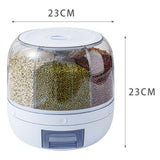Grains Separate Storage Box Sealed Rotating Rice Bucket Home Insect Damp Proof Rice Storage Tank S 23x23cm/9.1x9.1in