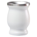 8oz 304 Stainless Steel Gourd Cup Double Layers Vacuum Insulation Cup with Straw Brush White - Front View